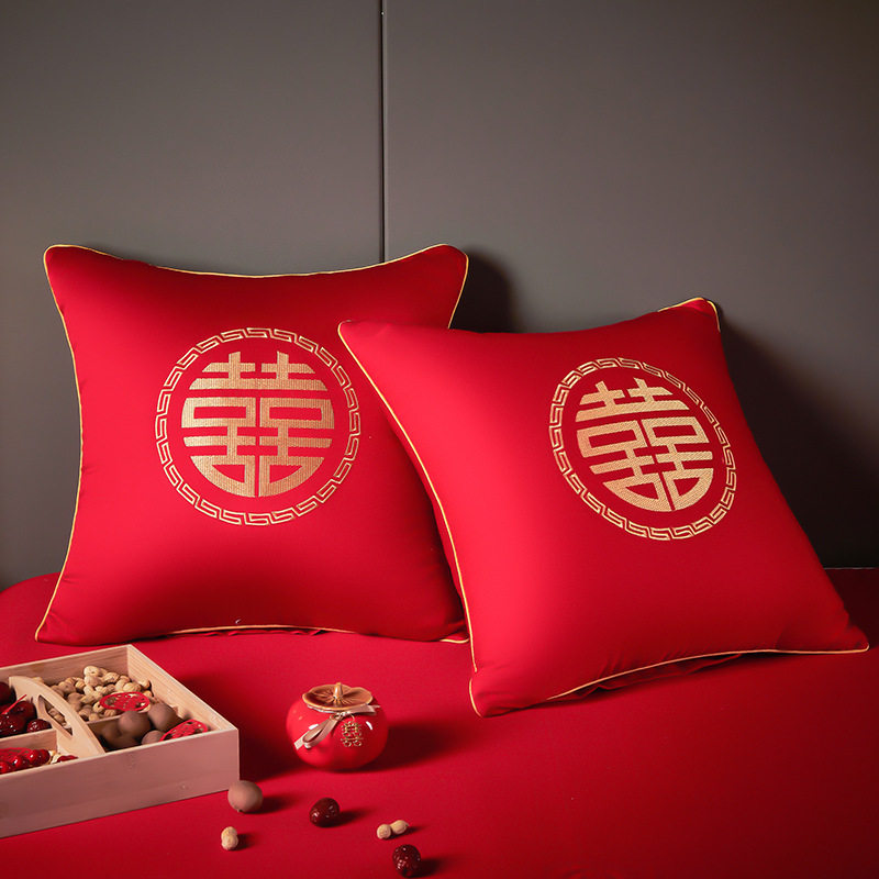 结婚喜字抱枕一对婚房布置