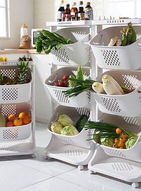 Y1AMfH4b置物架大号蔬菜水果收纳房筐多层带轮理果蔬整架家用菜厨