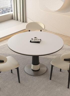 意极简实木岩式板餐家用风法NH-Y069式奶油中古小户桌型全托吃饭