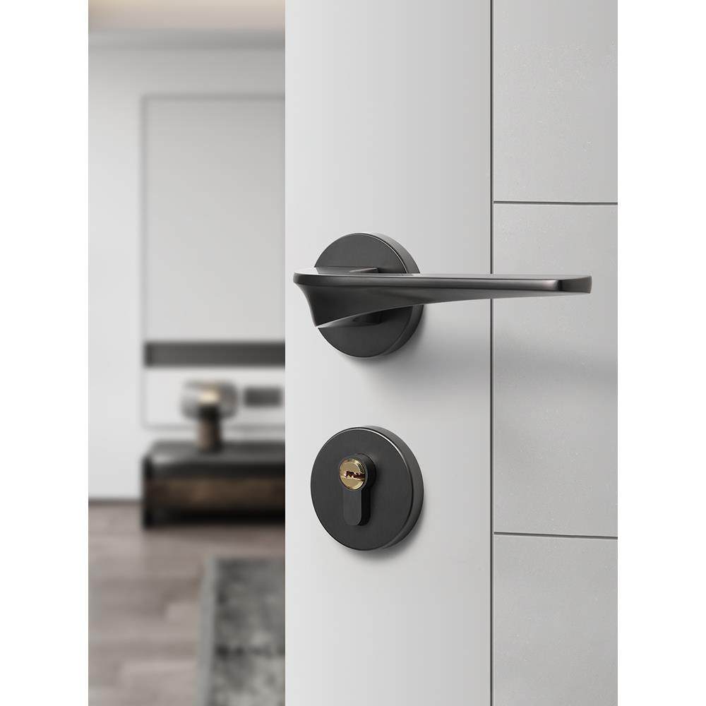 极无品牌/磁简卧室门锁室内木门吸静把音机械房门锁色房间灰家用