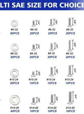 盒装167螺螺5丝175pcs304不锈钢丝头螺母套装十字盘头螺钉沉螺丝