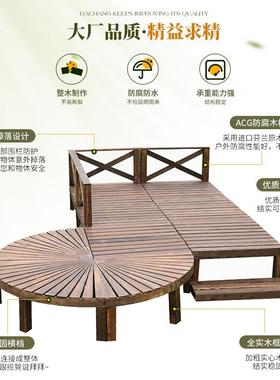 院户外防腐地板木阳台露台自铺室外庭台62411实木平榻榻米地面铺