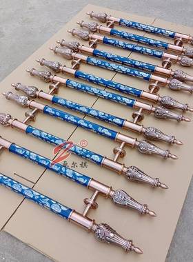 欧式仿古K豪华酒店TVRFN门木门手蓝色不锈钢玻璃门把大大门拉手