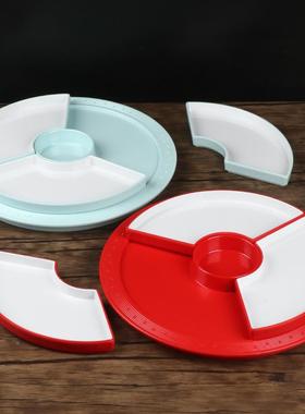 密胺卤SZT拼肉凉菜冷盘子酒店饭店宴色席分格餐盘仿瓷双盘菜商用