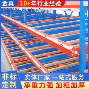 青岛流利式仓储仓库货架横梁式滚轮流利条加厚设计