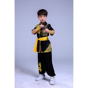 高档儿童武术服演出装中国功童夫长短袖太极练功服男表服女刺绣演