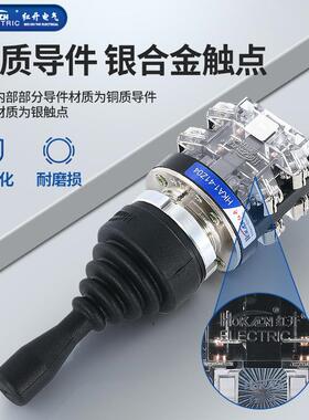 红2开十自字开关主令HKA141Z04Y04四向复OBZ自锁操控杆Y-0两向摇