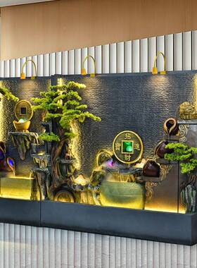 新款水景墙假屏风水山流水喷泉墙隔VWI断庭院户外背景墙造幕景观