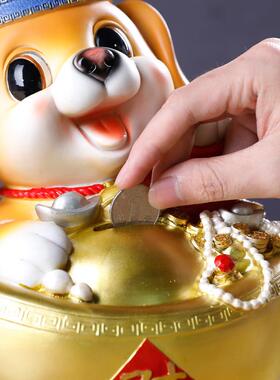 狗件树脂g品招财创意家居存钱罐店铺装MGRy饰摆办公狗室桌面摆件