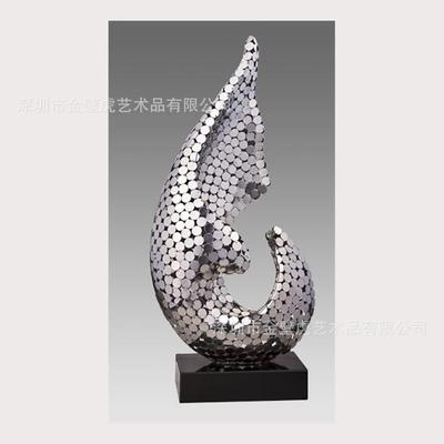 现代金属品艺术装寓意锐意进取蓬勃欣荣金属雕塑摆件UJP家居软配