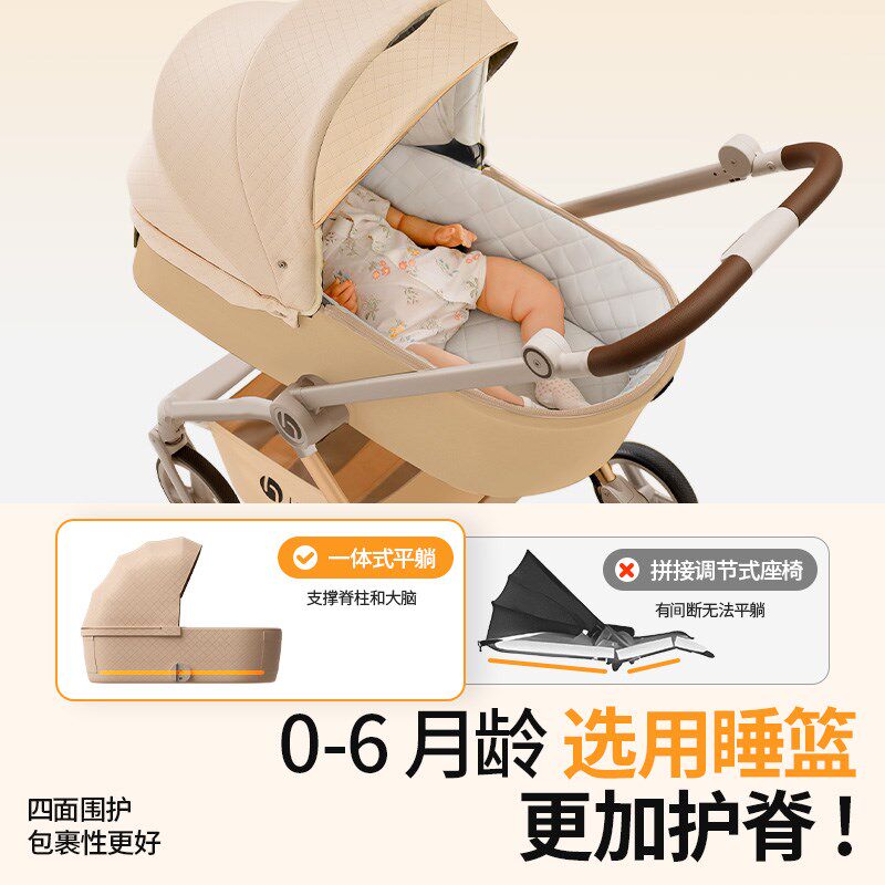 高景观婴儿手推车可坐躺轻便折叠婴幼儿童宝宝0到3岁小月龄小孩
