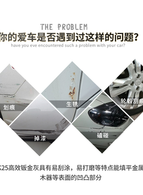 钣金灰白色耐高温原子灰汽车腻子膏通用快干固化剂易磨补土合金灰