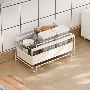免安装可抽拉橱柜置物架厨房台面调料桌面抽屉式书桌多层夹缝收纳