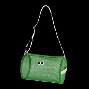 圆筒眼睛透气网眼休闲旅行手提斜挎包沙滩游泳洗漱收纳包收纳袋