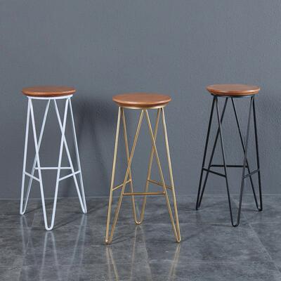 美式复古吧台酒吧创意XIV吧台凳尚创意高脚木圆椅子凳创意实时圆
