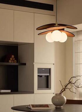 白蜡灯木15009吊餐灯复古法式台中古卧室吊灯厅吧书房魔豆实木吊