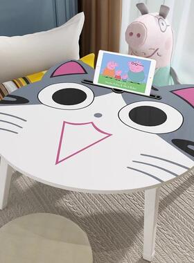 床上上折室叠小桌子床小桌子书桌卧坐地毯电OCX上可爱折叠桌脑书