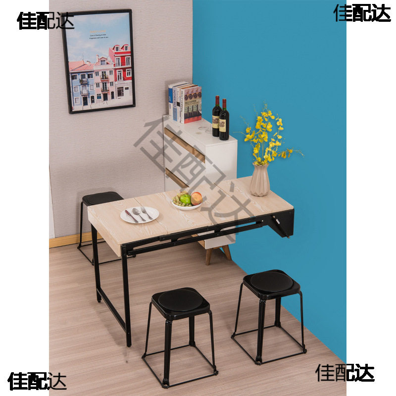 隐形壁挂折叠多功能餐桌书架