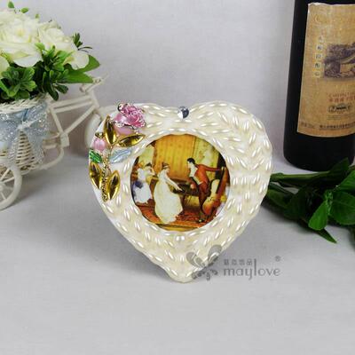 贴水晶钻玫瑰花珍珠心相20048框实用性家居个相架创意片照框摆形