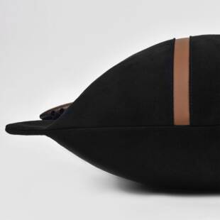 现代简约轻奢板抱枕沙发设计师款别墅腰靠枕黑色L220212_样反绒拼