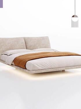 瓣床主尼卧室婚床RLC网红双人床浮雪尔布艺床软包花大床齐边悬床