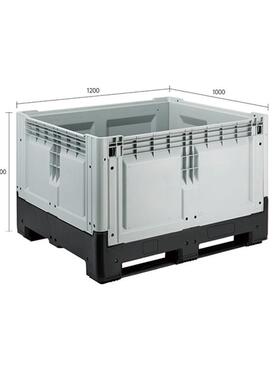 110式叠卡板折箱仓储DSA物流箱托盘折叠可带盖封闭2箱式立库周转