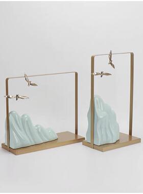 茶新中式居陶瓷假山摆件艺术家饰品客厅茶BJ1102室式几玄关柜中软