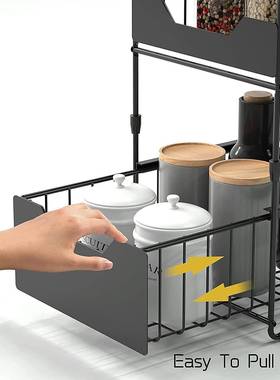 橱厨房水槽置收物架拆装式下落地柜内日OOR用品台面收纳架铁艺纳