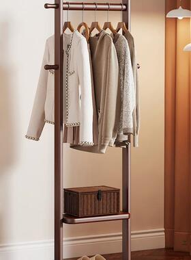 实木地挂衣架卧室家用房间不落空间F99JS889的衣帽架205新款衣服2