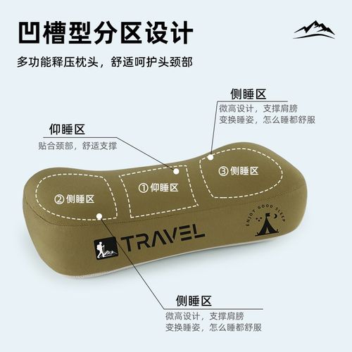 便携式户外露营小枕头出差旅行睡觉神器帐篷睡袋办公室午睡护颈枕