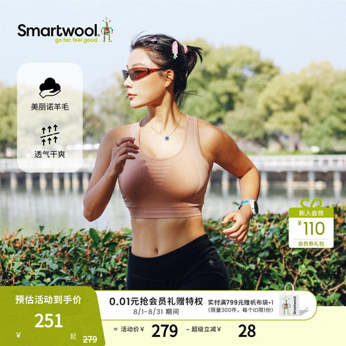 Smartwool肩带修身文胸内裤