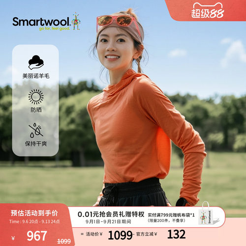 Smartwoo女款美丽诺羊毛连帽衫