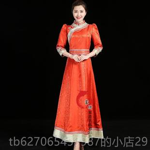 高档内蒙古数民族服风服装 女士蒙古舞蹈少演出工作服袍伴娘礼仪日
