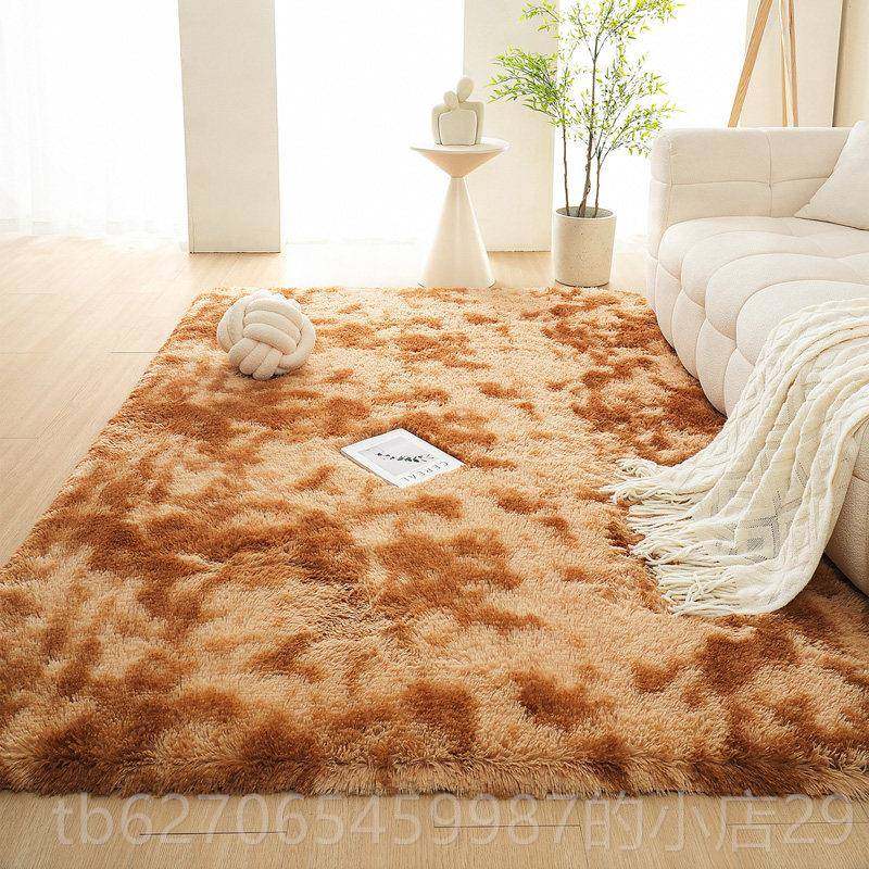 正品纯色地毯厅卧室边房间咖啡桌长毛绒斯堪的板纳维亚客扎染女床