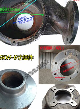 潜污泵WQ-18.5/22/30/45/55/75KW4/6/8寸蜗壳叶轮出水口底座配件