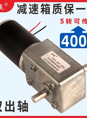 5882-50ZY双轴涡轮蜗杆直流减速电机大扭矩调速马达12V/24V正反转