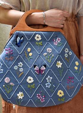 山野花奶奶包手料工DI自绣欧刺绣Y花草解200301闷创意绣花礼物式