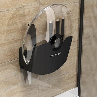 沥水锅盖架壁挂式免打孔吸盘刀架砧板收纳挂件多功能厨房置物架子