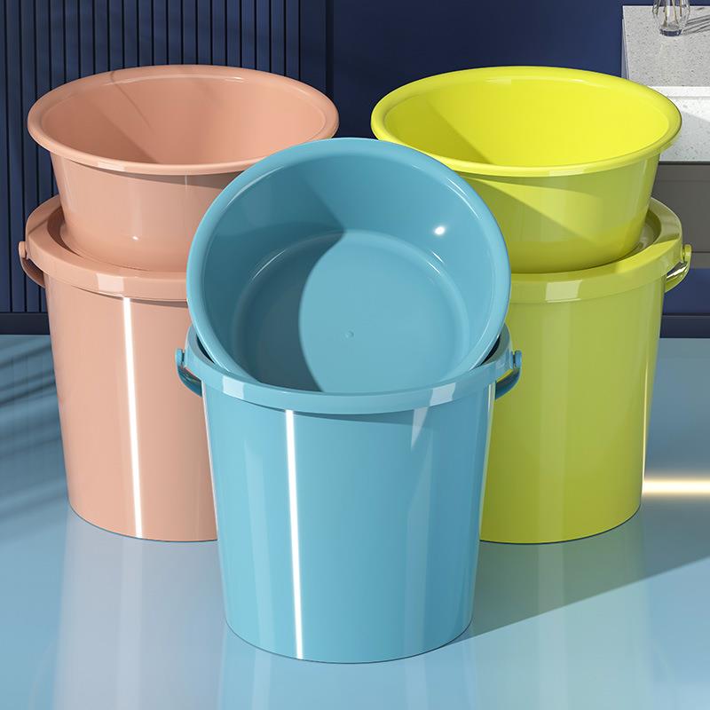 甲东里家用加厚储水桶手提大号塑料圆桶学生洗衣洗澡桶轻奢带盖桶