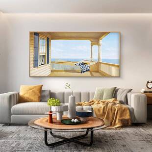 迷情海岸窗北欧复轻奢客厅EM-1172装饰画户后现代海古景大幅壁画