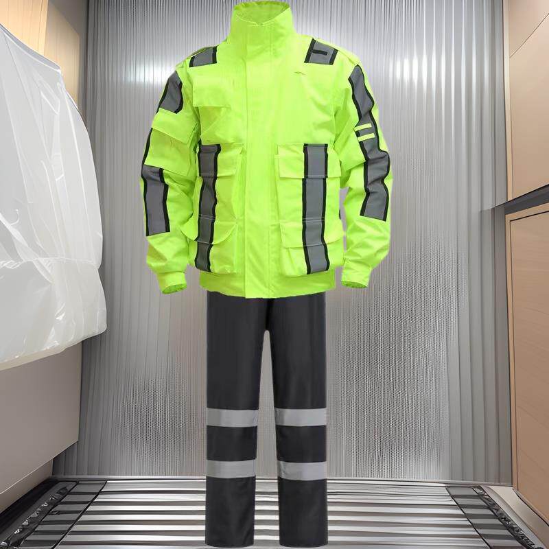 牛津布反光雨衣分体式成人款工装户外执勤防汛雨衣雨裤套装男