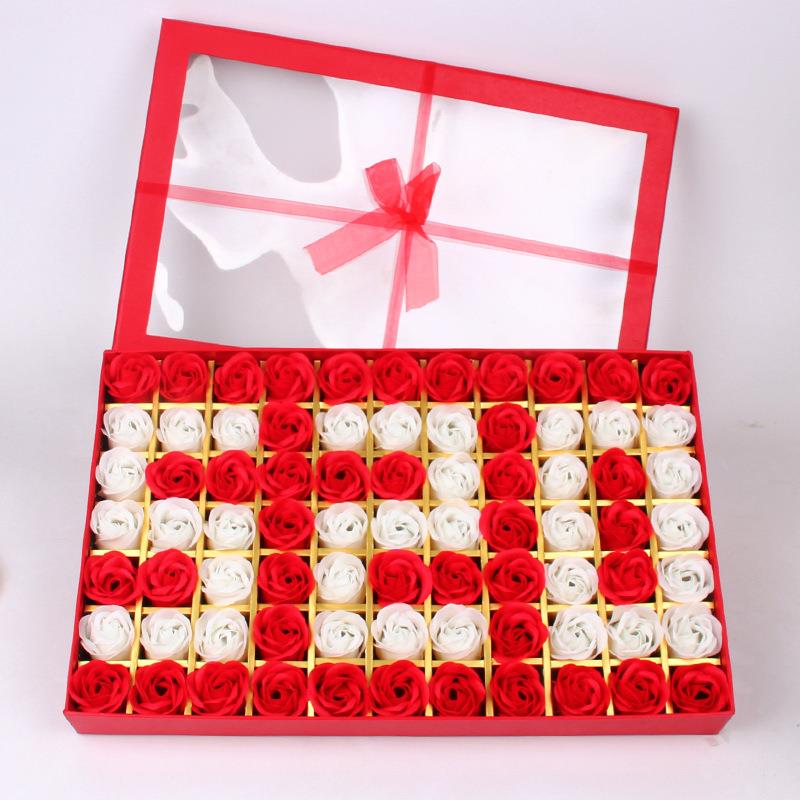 情人节礼品77朵玫瑰香皂花创意生日礼品仿真花礼盒送女友赠品