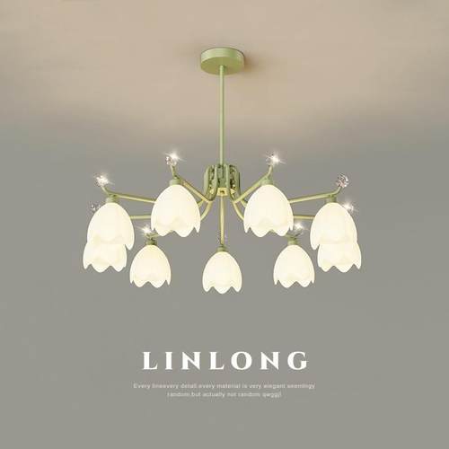 北欧ins奶油风创意铃兰客厅吊灯现代简约温馨浪漫餐厅卧室书房灯