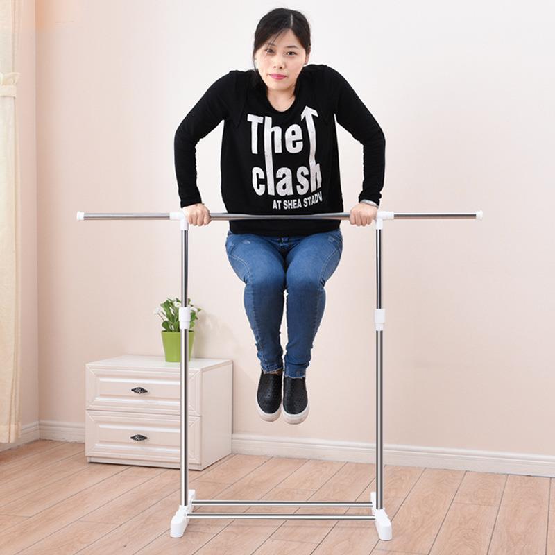 小型晾衣架落地 不锈钢简易单杆挂衣服架子 阳台凉衣架晒衣架