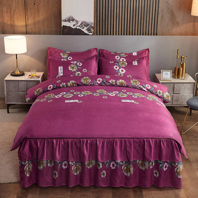 亲肤四件套床裙款被套1.8m2.0m被罩全纯床单棉花床上用品新疆包邮,床上用品,床品套件/四件套/多件套,淘宝优惠券,粉丝福利购,淘宝优惠卷