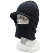 秋冬季 滑雪帽针织套头帽中老年男帽爷爷帽子冬帽 毛线帽带帽檐男士