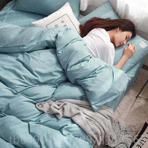 高档ins北风色床单4四件三套民宿酒店宾馆纯白白色被套床笠宿舍欧