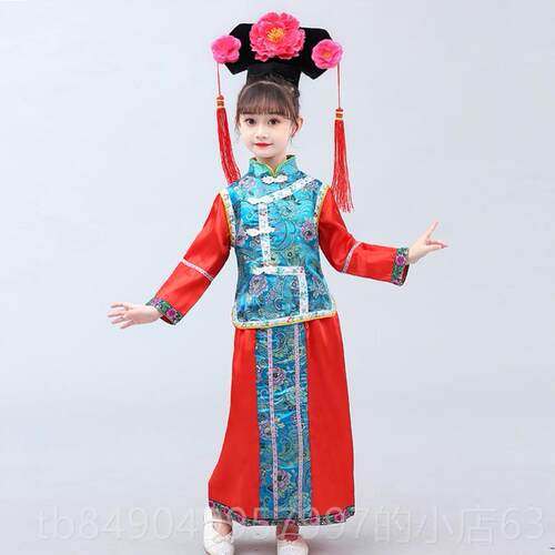 高档有个女孩的儿童表代演服装俏皮的主舞蹈服装幼儿园元一旦表演
