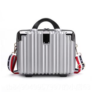 高档4寸手提行李箱妆箱收纳小型旅化行箱包登机箱可拉杆1轻套便化