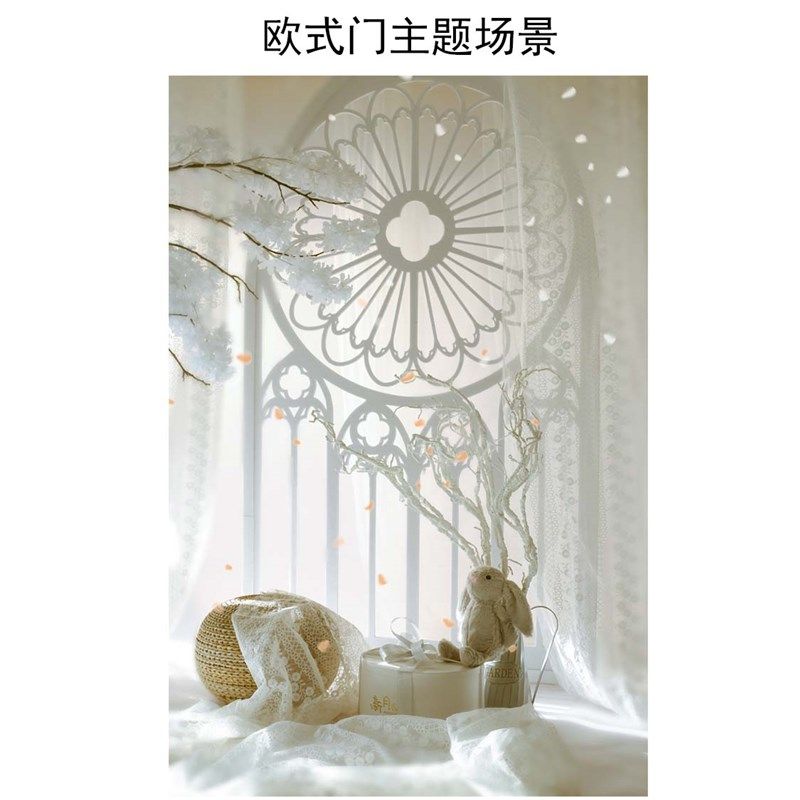 欧式门主题场景道具饰品影楼拍摄婚纱照儿童摄影创意写真背景布